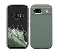 kwmobile Housse Compatible avec Google Pixel 8a Coque - Housse de téléphone Protection Souple en TPU Silicone - Vert fumé