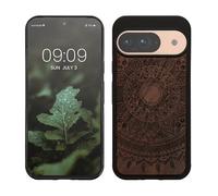 kwmobile Housse Compatible avec Google Pixel 9 / Pixel 9 Pro Coque - Étui de Protection Rigide Antichoc avec Cadre en TPU - Brun foncé