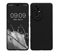 kwmobile Housse Compatible avec Honor 200 Pro Coque - Housse de téléphone en TPU avec Protection Appareil Photo - Noir Mat