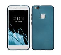 kwmobile Housse Compatible avec Huawei P10 Lite Coque - Housse de téléphone Protection Souple en TPU - Bleu métal