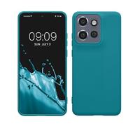 kwmobile Housse Compatible avec Motorola Edge 60 Neo / 50 Neo/ThinkPhone 25 Coque - Housse de téléphone Protection Souple en Silicone - pétrole