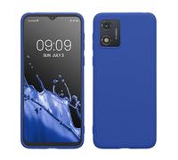 kwmobile Housse Compatible avec Motorola Moto E13 Coque - Housse de téléphone Protection Souple en Silicone - Bleu Baltique