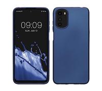 kwmobile Housse Compatible avec Motorola Moto E32 Coque - Housse de téléphone Protection Souple en TPU - Bleu métallique