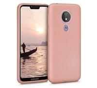 kwmobile Housse Compatible avec Motorola Moto G7 Power Coque - Housse de téléphone Protection Souple en TPU - Or Rose métallique