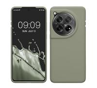 kwmobile Housse Compatible avec OnePlus 12 Coque - Housse de téléphone Protection Souple en TPU Silicone - Vert Gris