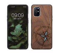 kwmobile Housse Compatible avec OnePlus 8T Coque - Étui de Protection Rigide Antichoc avec Cadre en TPU - Brun foncé