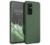 kwmobile Housse Compatible avec OnePlus 9 Pro Coque - Housse de téléphone Protection Souple en Silicone - Vert foncé