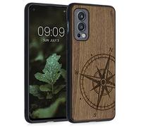 kwmobile Housse Compatible avec OnePlus Nord 2 5G Coque - Étui de Protection Rigide Antichoc avec Cadre en TPU - Brun foncé