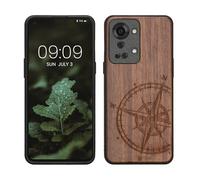 kwmobile Housse Compatible avec OnePlus Nord 2T 5G Coque - Étui de Protection Rigide Antichoc avec Cadre en TPU - Brun foncé