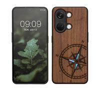 kwmobile Housse Compatible avec OnePlus Nord 3 5G Coque - Étui de Protection Rigide Antichoc avec Cadre en TPU - Brun foncé
