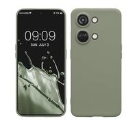 kwmobile Housse Compatible avec OnePlus Nord 3 5G Coque - Housse de téléphone en TPU avec Protection Appareil Photo - Vert Gris