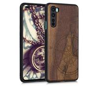 kwmobile Housse Compatible avec OnePlus Nord Coque - Étui de Protection Rigide Antichoc avec Cadre en TPU - Brun foncé