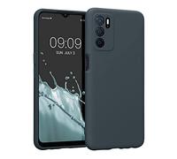 kwmobile Housse Compatible avec Oppo A16 / A16s / A54s Coque - Housse de téléphone en Silicone avec Protection Appareil Photo - Ardoise foncée