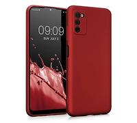 kwmobile Housse Compatible avec Samsung Galaxy A03s Coque - Housse de téléphone Protection Souple en TPU - Rouge foncé métallique