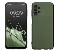kwmobile Housse Compatible avec Samsung Galaxy A13 4G Coque - Housse de téléphone Protection Souple en TPU - Vert forêt métallique