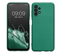 kwmobile Housse Compatible avec Samsung Galaxy A13 4G Coque - Housse de téléphone Protection Souple en TPU - Vert métallique