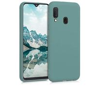 kwmobile Housse Compatible avec Samsung Galaxy A20e Coque - Housse de téléphone Protection Souple en Silicone - Bleu Vert