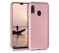 kwmobile Housse Compatible avec Samsung Galaxy A20e Coque - Housse de téléphone Protection Souple en TPU - Or Rose métallique