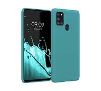 kwmobile Housse Compatible avec Samsung Galaxy A21s Coque - Housse de téléphone Protection Souple en Silicone - pétrole Mat