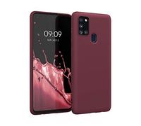 kwmobile Housse Compatible avec Samsung Galaxy A21s Coque - Housse de téléphone Protection Souple en Silicone - Rouge Fauve