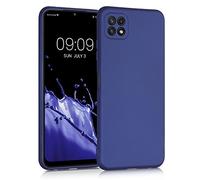 kwmobile Housse Compatible avec Samsung Galaxy A22 5G Coque - Housse de téléphone Protection Souple en TPU - Bleu métallique