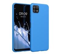 kwmobile Housse Compatible avec Samsung Galaxy A22 5G Coque - Housse de téléphone Protection Souple en Silicone - Bleu radieux