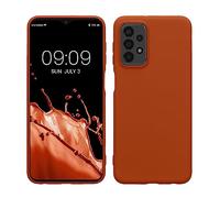 kwmobile Housse Compatible avec Samsung Galaxy A23 4G / 5G Coque - Housse de téléphone Protection Souple en Silicone - Orange Marron