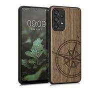 kwmobile Housse Compatible avec Samsung Galaxy A33 5G Coque - Étui de Protection Rigide Antichoc avec Cadre en TPU - Brun foncé