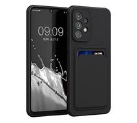 kwmobile Housse Compatible avec Samsung Galaxy A33 5G Coque - Housse de téléphone avec Compartiment Carte en Silicone - Noir