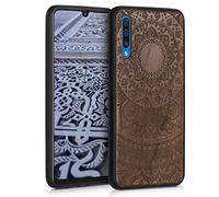 kwmobile Housse Compatible avec Samsung Galaxy A50 Coque - Étui de Protection Rigide Antichoc avec Cadre en TPU - Brun foncé