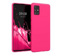 kwmobile Housse Compatible avec Samsung Galaxy A51 Coque - Housse de téléphone Protection Souple en Silicone - Rose Fluo