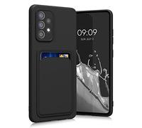 kwmobile Housse Compatible avec Samsung Galaxy A52 / A52 5G / A52s 5G Coque - Housse de téléphone avec Compartiment Carte en Silicone - Noir