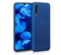 kwmobile Housse Compatible avec Samsung Galaxy A70 Coque - Housse de téléphone Protection Souple en TPU - Bleu métallique