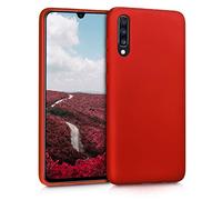 kwmobile Housse Compatible avec Samsung Galaxy A70 Coque - Housse de téléphone Protection Souple en TPU - Rouge foncé métallique