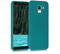 kwmobile Housse Compatible avec Samsung Galaxy J6 Coque - Housse de téléphone Protection Souple en Silicone - pétrole Mat