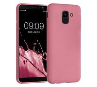 kwmobile Housse Compatible avec Samsung Galaxy J6 Coque - Housse de téléphone Protection Souple en Silicone - Rose foncé