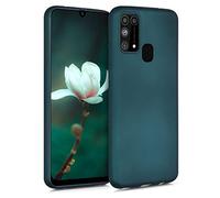 kwmobile Housse Compatible avec Samsung Galaxy M31 Coque - Housse de téléphone Protection Souple en TPU - pétrole métallique