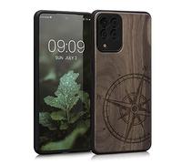 kwmobile Housse Compatible avec Samsung Galaxy M53 5G Coque - Étui de Protection Rigide Antichoc avec Cadre en TPU - Brun foncé