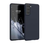 kwmobile Housse Compatible avec Samsung Galaxy S21 Coque - Housse de téléphone Protection Souple en Silicone - Bleu foncé