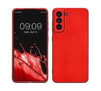 kwmobile Housse Compatible avec Samsung Galaxy S21 FE Coque - Housse de téléphone Protection Souple en TPU - Rouge foncé métallique