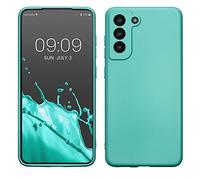 kwmobile Housse Compatible avec Samsung Galaxy S21 FE Coque - Housse de téléphone Protection Souple en TPU - Vert Menthe métallique