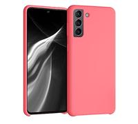 kwmobile Housse Compatible avec Samsung Galaxy S21 Plus Coque - Housse de téléphone Protection Souple en TPU Silicone - Corail Fluo