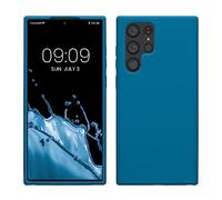 kwmobile Housse Compatible avec Samsung Galaxy S22 Ultra Coque - Housse de téléphone Protection Souple en TPU Silicone - Bleu récif