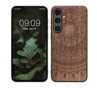 kwmobile Housse Compatible avec Samsung Galaxy S24 FE Coque - Étui de Protection Rigide Antichoc avec Cadre en TPU - Brun foncé