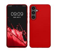 kwmobile Housse Compatible avec Samsung Galaxy S24 FE Coque - Housse de téléphone Protection Souple en TPU - Rouge foncé métallique