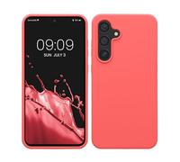 kwmobile Housse Compatible avec Samsung Galaxy S24 FE Coque - Housse de téléphone Protection Souple en TPU Silicone - Corail Fluo