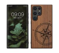 kwmobile Housse Compatible avec Samsung Galaxy S24 Ultra Coque - Étui de Protection Rigide Antichoc avec Cadre en TPU - Brun foncé