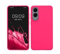 kwmobile Housse Compatible avec Samsung Galaxy S25 Edge Coque - Housse de téléphone Protection Souple en TPU Silicone - Rose Fluo