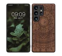 kwmobile Housse Compatible avec Samsung Galaxy S25 Ultra Coque - Étui de Protection Rigide Antichoc avec Cadre en TPU - Brun foncé