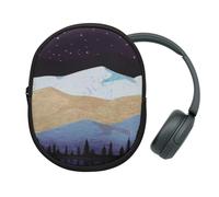 kwmobile Housse Compatible avec Sony WH-CH520 / WH-CH510 / MDR-ZX110 étui - Housse de Protection Souple en néoprène pour Casque Audio 21,5 x 16 cm - Blanc-Marron Clair-Bleu foncé